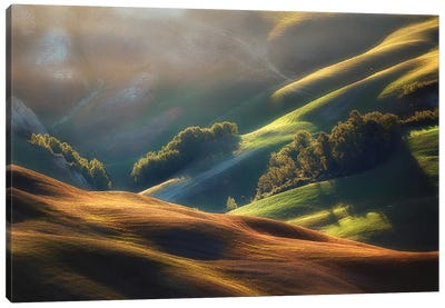 Tuscany Sunrise Canvas Art Print - Mist & Fog Art