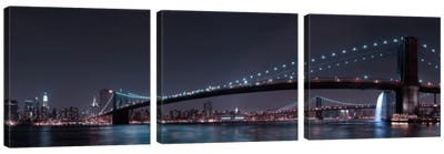 Manhattan Skyline & Brooklin Bridge Canvas Art Print - 3-Piece Urban Art