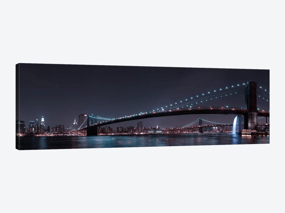 Manhattan Skyline & Brooklin Bridge by Fabien Bravin 1-piece Canvas Artwork