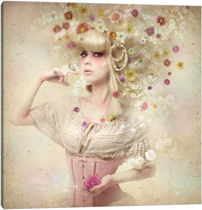 Girl Of The Flower Garden II Canvas Art Print - Costume Art