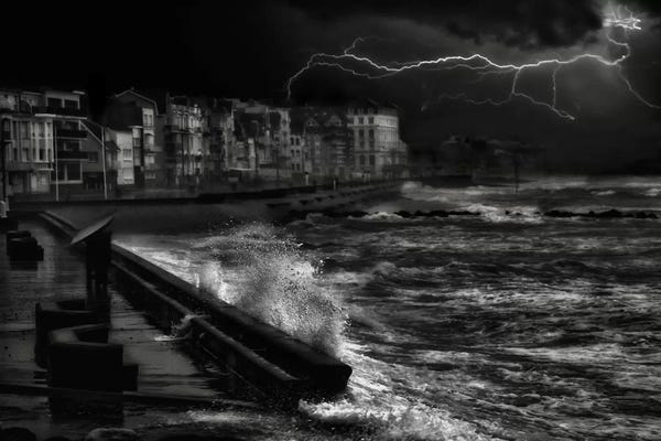 Yvette Depaepe: Dark Stormy Evening In Normandy by Yvette Depaepe