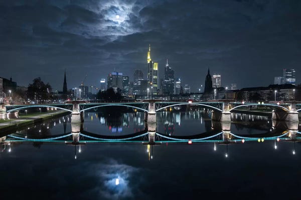 Scenic & Landscapes: Frankfurt At Full Moon by Mike / Match-Photo
