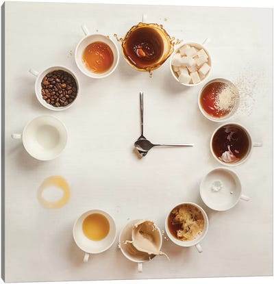 It's Always Coffee Time Canvas Art Print - Clock Art