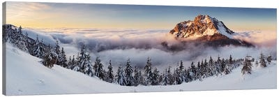 Golden Peak Canvas Art Print - Mountains Scenic Photography