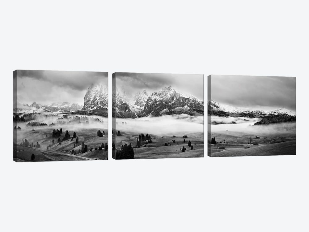 Foggy Dolomites by Marian Kuric 3-piece Canvas Print
