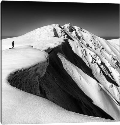 To Go, Or Not? Canvas Art Print - Snowy Mountain Art