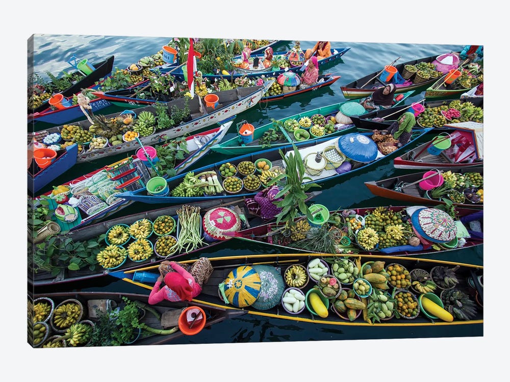 Banjarmasin Floating Market by Fauzan Maududdin 1-piece Canvas Wall Art
