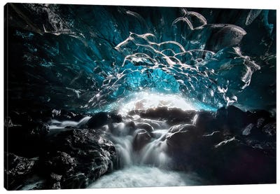 Ice Cave Canvas Art Print - Glacier & Iceberg Art