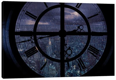Gotham Viewed From Above Canvas Art Print - Manhattan Art