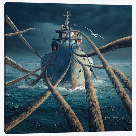 Caught The Ship Canvas Print #OXM3199} by Sulaiman Almawash Canvas Print