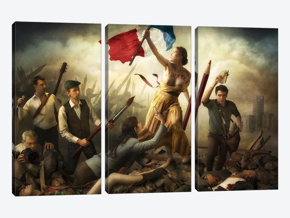 Liberté d'Expression by Christophe Kiciak 3-piece Canvas Wall Art