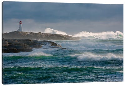 In The Protection Of A Lighthouse Canvas Art Print - Coastal Art