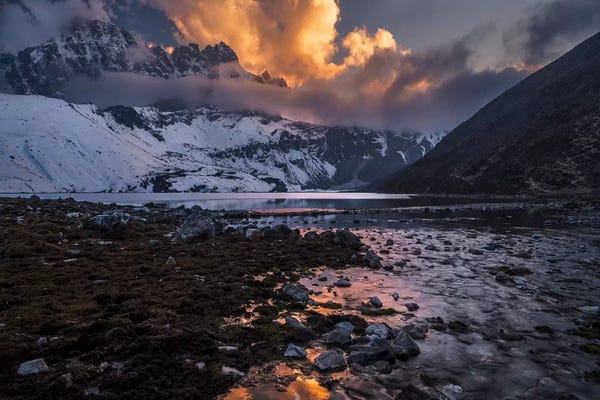 Cloudy Sunsets: Gokyo Fire by Karsten Wrobel
