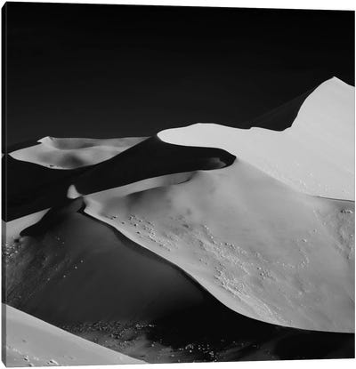 Abstract Dunes Canvas Art Print - Black & White Minimalist Décor