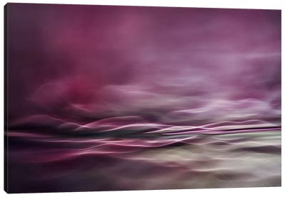 Water Colours Canvas Art Print - Purple Abstract Art