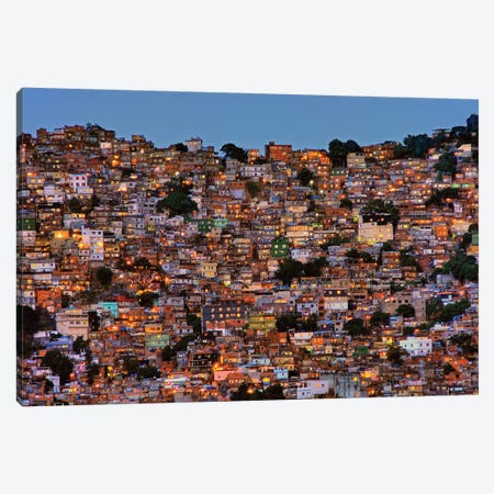 Nightfall In The Favela da Rocinha Canvas Print #OXM4286} by Adelino Alves Canvas Art Print