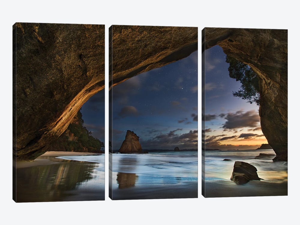 Cathedral Cove by Yan Zhang 3-piece Canvas Wall Art