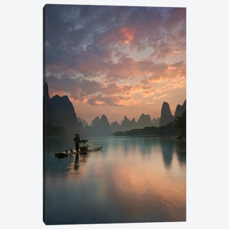 Li River Sunrise Canvas Print #OXM4446} by Yan Zhang Art Print