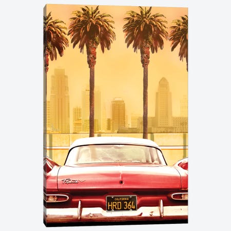 Plymouth Savoy With Palms Canvas Print #OXM4526} by Larry Butterworth Canvas Artwork
