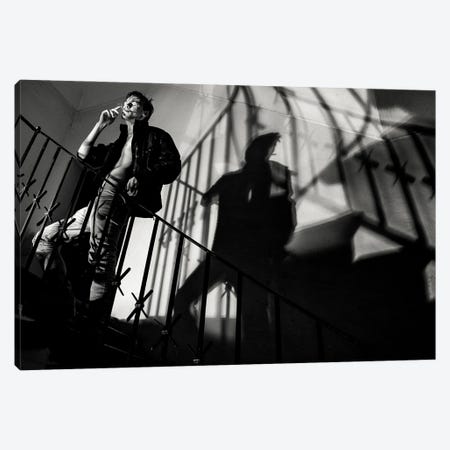 Waiting At The Stairs Canvas Print #OXM4576} by Peter Müller Photography Art Print