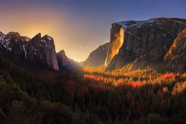 National Parks: Yosemite Firefall by Yan Zhang