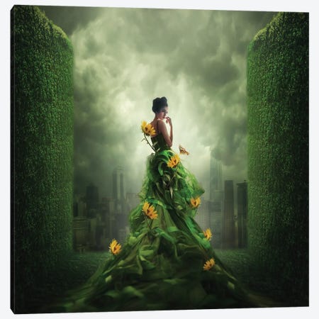 Go Green Canvas Print #OXM4684} by hardibudi Art Print