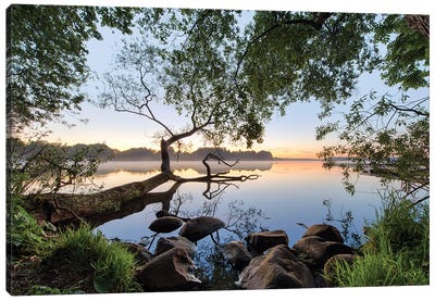 Lake View Canvas Art Print - Sunrises & Sunsets Scenic Photography