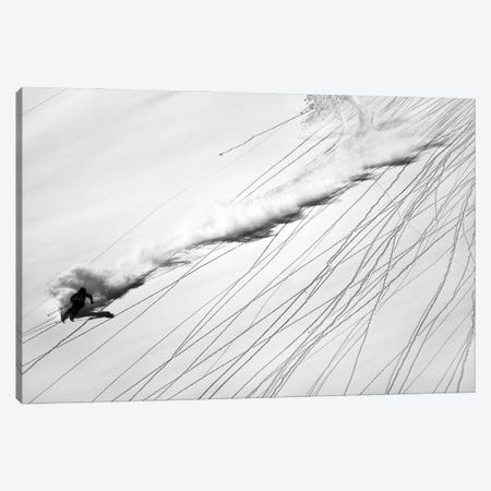 Skiing Powder Canvas Print #OXM4716} by Lorenzo Rieg Canvas Print