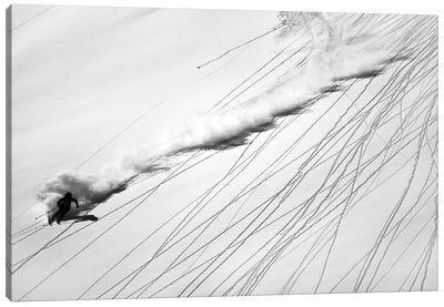 Skiing Powder Canvas Art Print