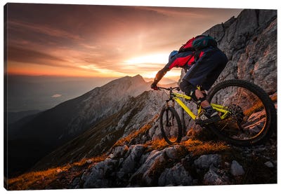 Golden Hour High Alpine Ride Canvas Art Print