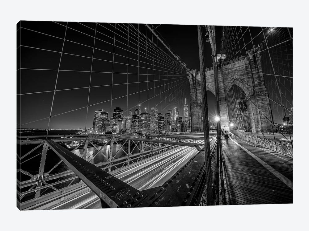 Brooklyn Bridge Lights by Stefan Schilbe 1-piece Canvas Art Print