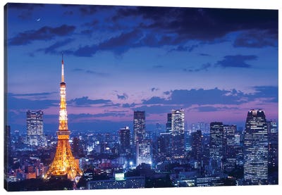 Tokyo Night View Canvas Art Print - Tokyo Tower