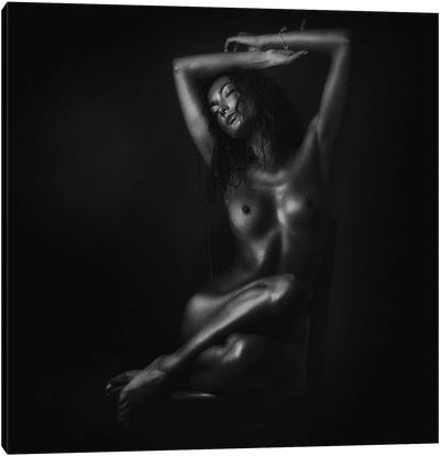 Nude In Black Canvas Art Print