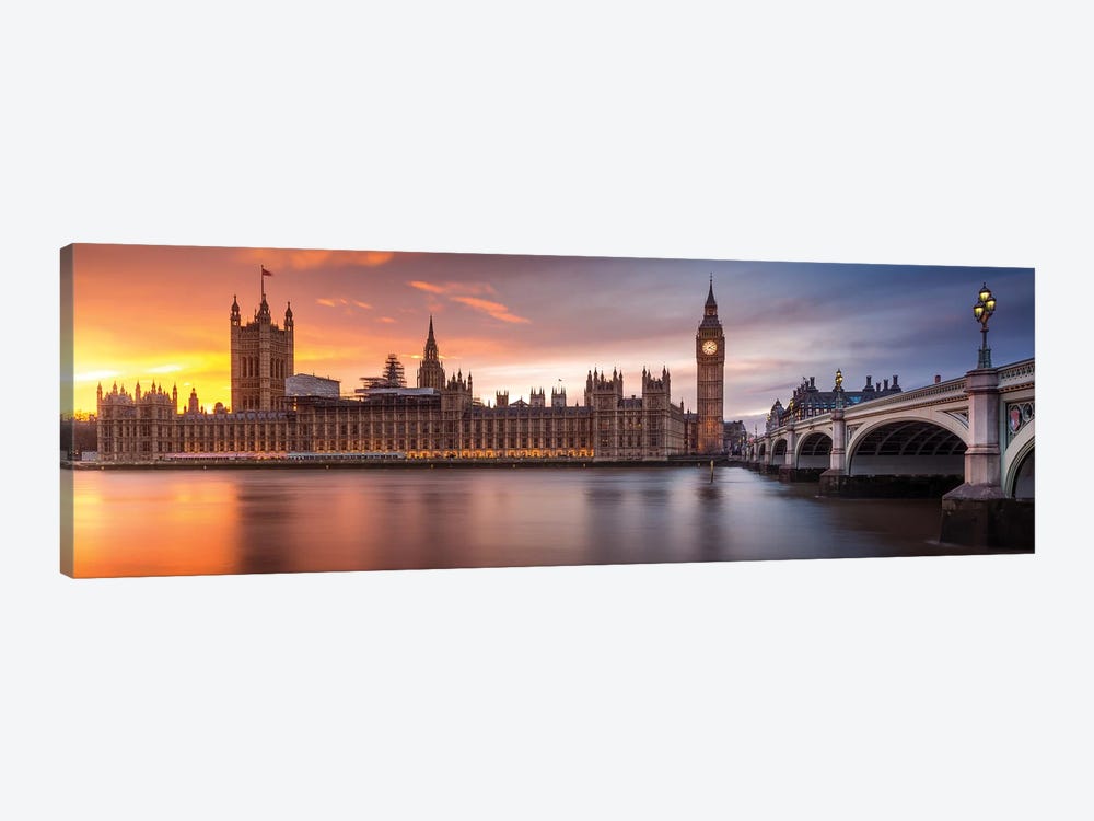 London Palace Of Westminster Sunset by Merakiphotographer 1-piece Art Print