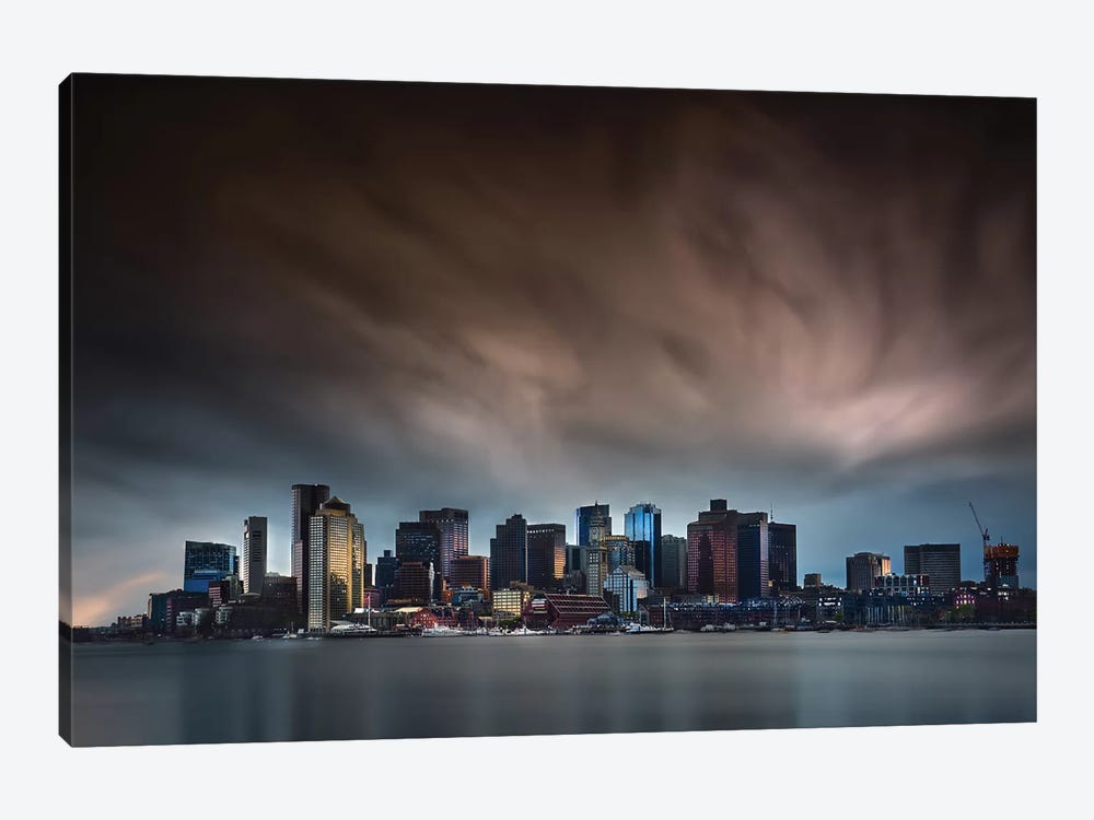 Boston Skyline by Miki Joven 1-piece Canvas Art Print