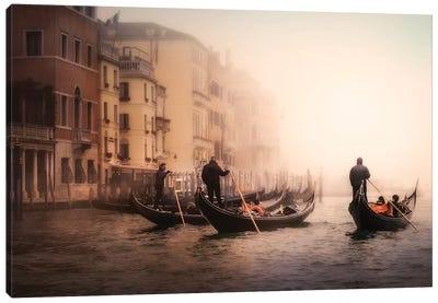 Foggy Venice Canvas Art Print - Canoe Art