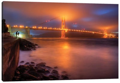 The Place Where Romance Starts Canvas Art Print - Golden Gate Bridge