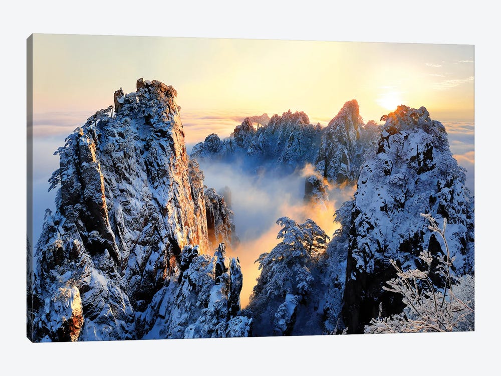 Sunrise At Mt. Huang Shan by Adam Wong 1-piece Canvas Artwork