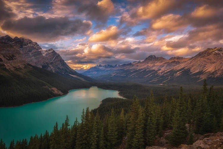 Peyto Lake At Dusk