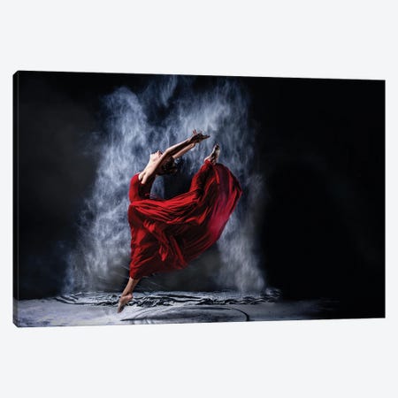 Red Dancing Canvas Print #OXM6059} by Petr Kleiner Canvas Wall Art
