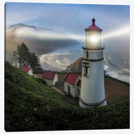 Heceta Head Lighthouse Canvas Print #OXM6079} by Ron Langager Canvas Art