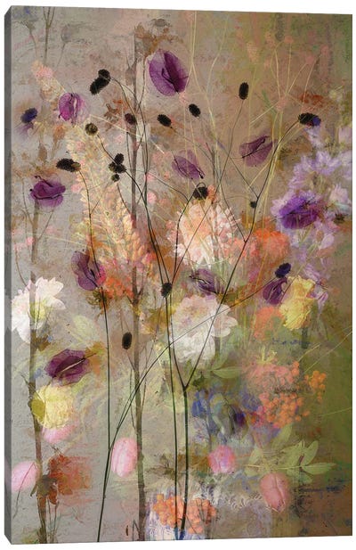 Painterly Flowers Canvas Art Print - 1x Floral and Botanicals