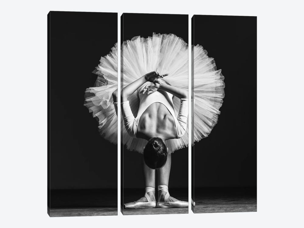 Ballerina At Class by Alexander Yakovlev 3-piece Canvas Print