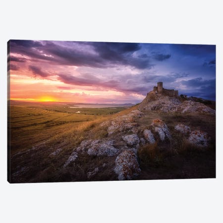 Enisala Medieval Fortress Canvas Print #OXM6583} by Anghel Rusu Canvas Artwork