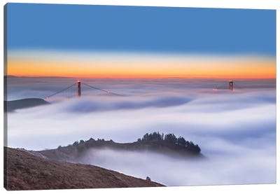 The Golden Gate Bridge In The Fog Canvas Art Print
