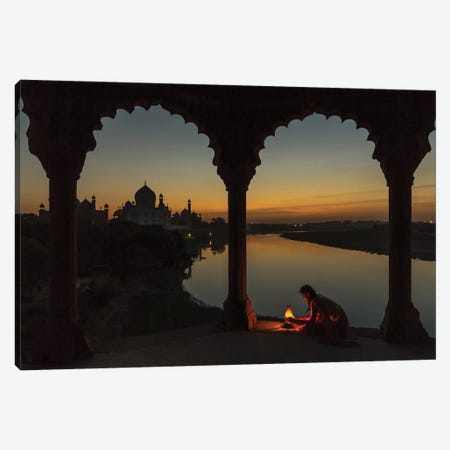 Illuminating The Taj Canvas Print #OXM6814} by Thomas Siegel Canvas Art Print