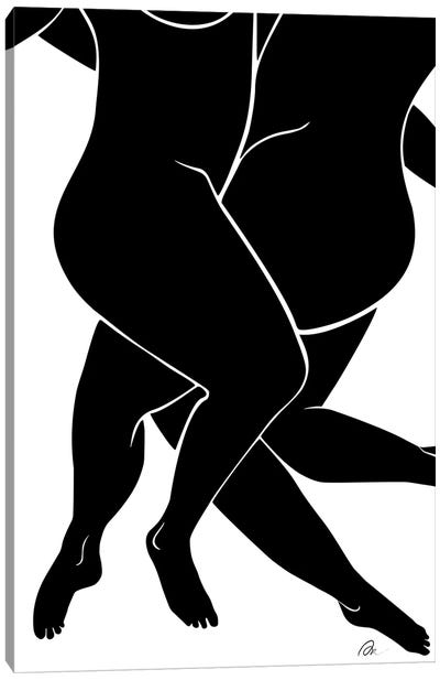 Lovers Black Canvas Art Print - 1x Collection