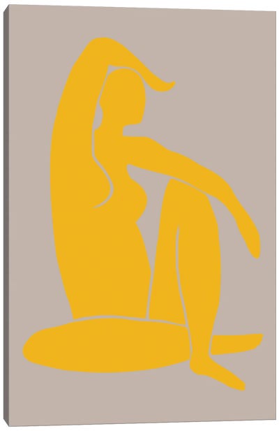 Yellow Figure Canvas Art Print