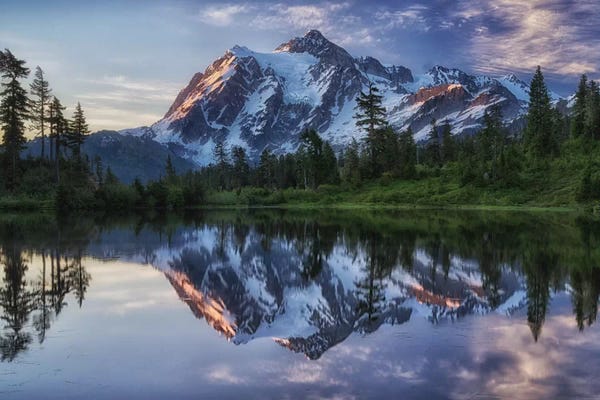 Lake Sunrises & Sunsets: Sunrise On Mount Shuksan by James K. Papp
