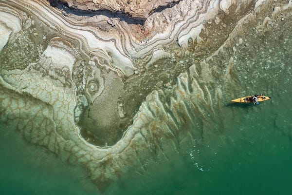 Scenic & Landscapes: Dead Sea Kayaker by Ido Meirovich